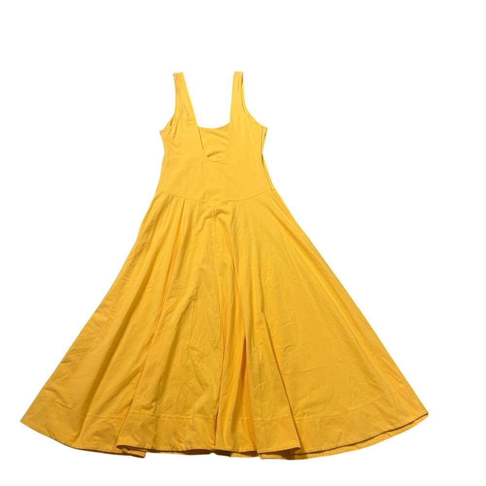 Free People Beach Yellow Scoop Back Circle Skirt Midi Dress XS OB2008104 - Picture 3 of 11